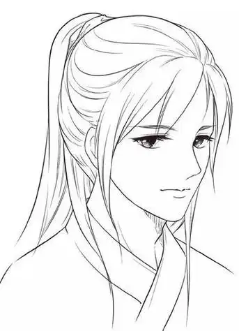 古风动漫人物头发简笔画(动漫人物侧脸头发简笔画古代) -【爱个性】