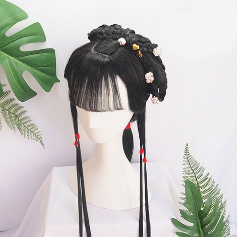 墨染造型假发古风古装整顶假发戏曲舞台影视林黛玉造型cos假发套