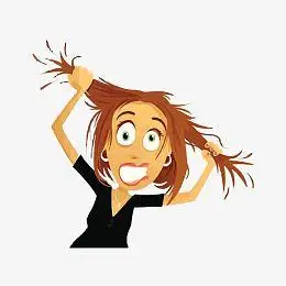 抓狂崩溃的金发女孩