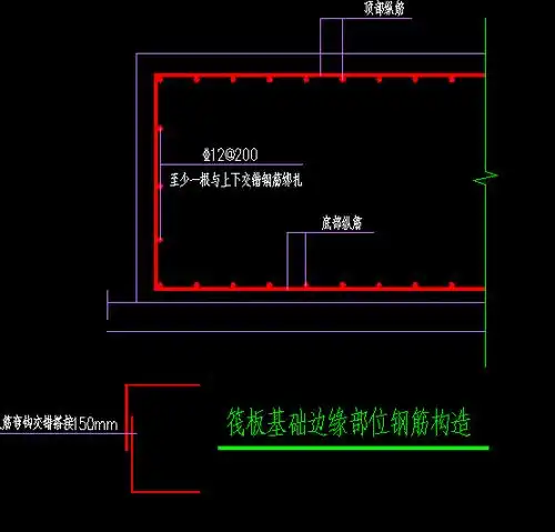 筏板u型构造封边钢筋和其他