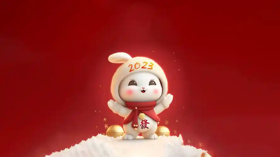 可爱兔子 4k 发财兔子(小清新静态壁纸) - 静态壁纸下载 - 元气壁纸