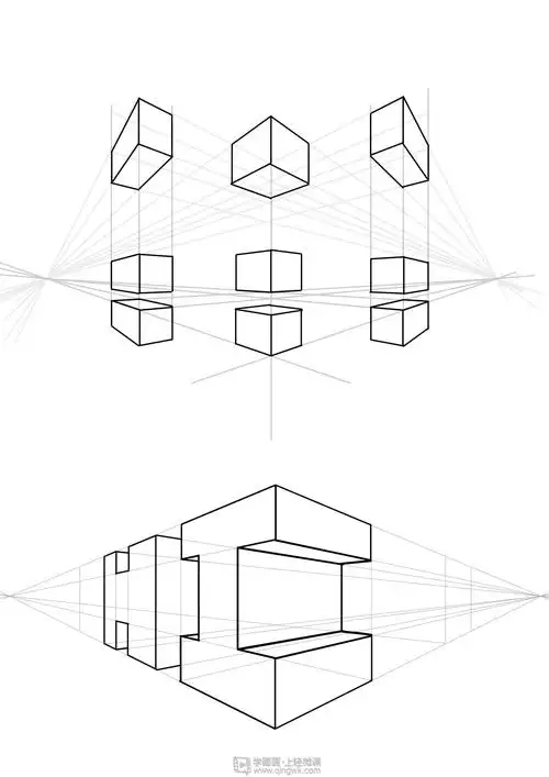 动漫插画基础——两点透视练习