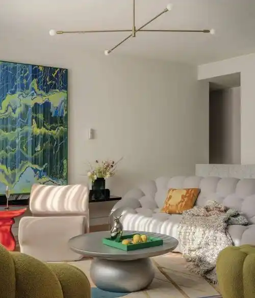 陈妍希晒和陈晓的北京豪宅,精致如样板间,网友:她自己设计的_客厅