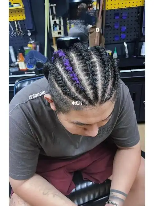 头发稍长的男生都可编#barbershop  #地垄沟  #脏辫  #美式编发