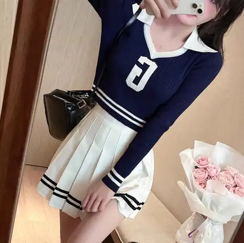 (条纹 安全裤 拉链 纽扣)百褶裙jk制服裙子半身裙春夏季短裙秋冬 - 17