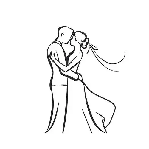 新郎新娘婚礼情侣剪影图片素材