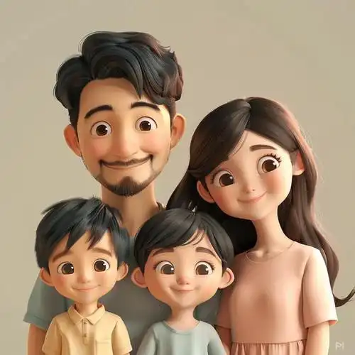 一家四口的幸福瞬间,俩儿子的专属头像萌萌哒,亲子头像更是温馨满溢.