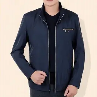 2018秋季中年男装男士夹克薄款休闲商务男款外套立领中老年爸爸装