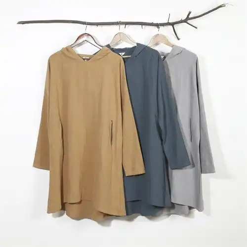 麻凡布衣 20秋新品棉麻男装 连帽衫 苎麻休闲t恤中长款上衣