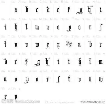 有没有哥特式字体的英文字母表.