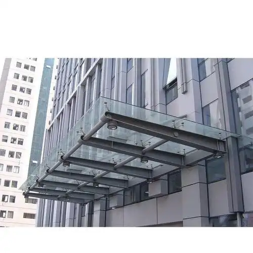 恒中天 玻璃雨棚 门头遮阳棚 铝合金不锈钢架构 上门安装 工厂直营