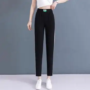 女中老年冰丝萝卜裤夏季妈妈裤子中年妇女哈伦裤薄款九分休闲裤新款