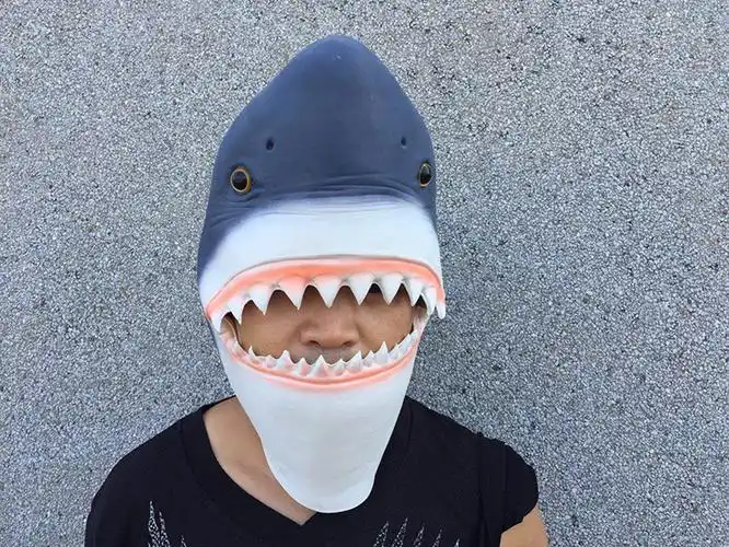 新款疯狂动物城鲨鱼面具 万圣节装扮头套 优质乳胶厂家批发