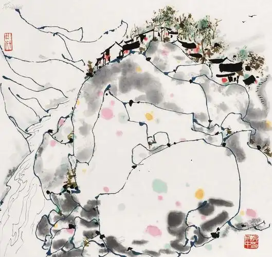 中国风水墨画吴冠中先生作品