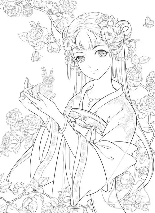 陌上花开ll从小鱼哥哥巴拉巴拉转采于2020-11-23 09:51:50古风线稿