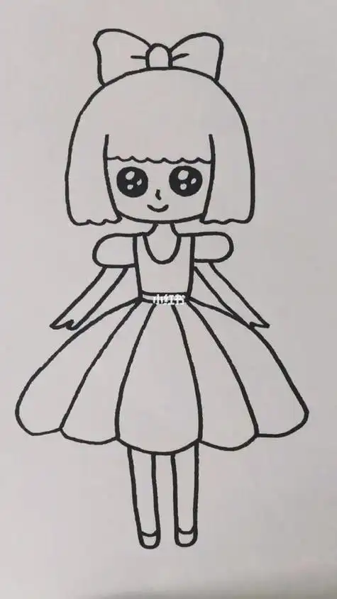卡通少女简笔画可爱人物可爱