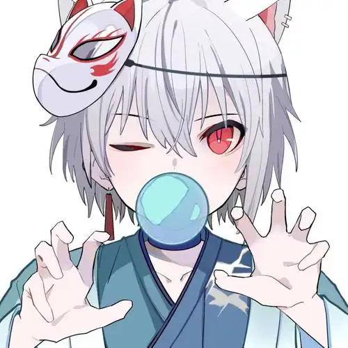 求日系风格白毛异瞳潮服正太人设图 - 米画师