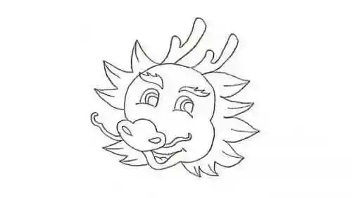 春节龙头简笔画图片简单 中国龙简笔画霸气画法
