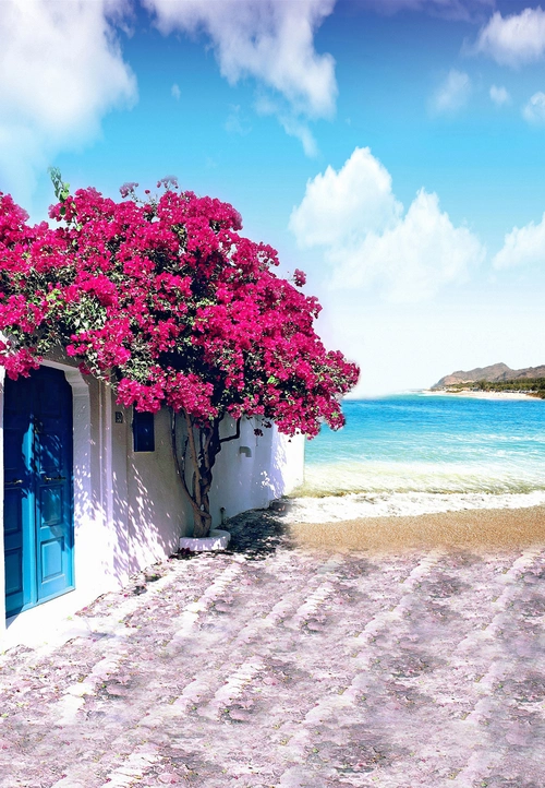 旅游海边海报背景