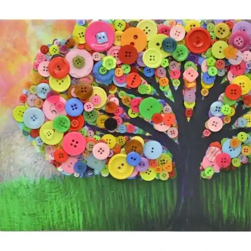 百变纽扣创意无限睿湖印象纽扣画diy来袭