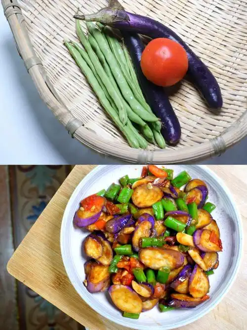 家常菜素菜100道32茄子番茄炒豆角