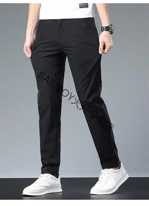 babiboy特价捡漏夏季薄款冰丝西裤男韩版潮流修身直筒夏天休闲裤男士