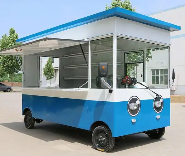 多功能电动四轮小吃车摆摊手推车房车早餐车奶茶车水果蔬菜百货车