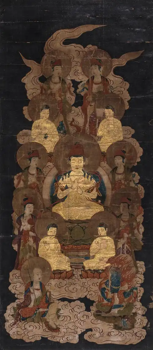 2131释迦牟尼说法图立轴纸本