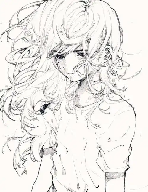 人物黑白动漫素材插画绘画线稿手绘女生男生… - 堆糖,美图壁纸兴趣