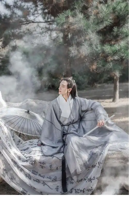 疾奔 汉服成人男汉服男仙气古装男装古风公子古风大袖衫男士侠客 汉蓝