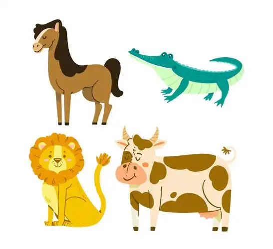 4款创意微笑动物矢量素材