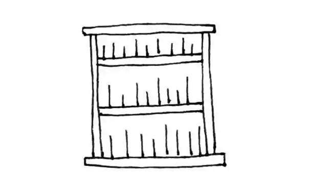 复古书柜简笔画
