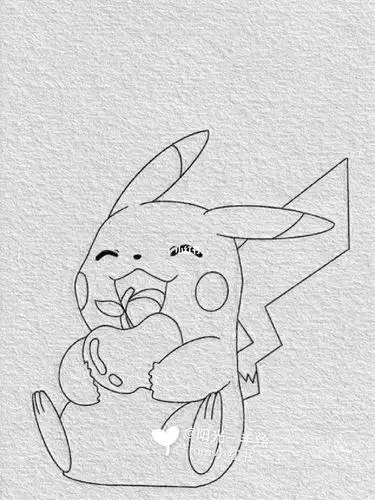 侧着的皮卡丘简笔画