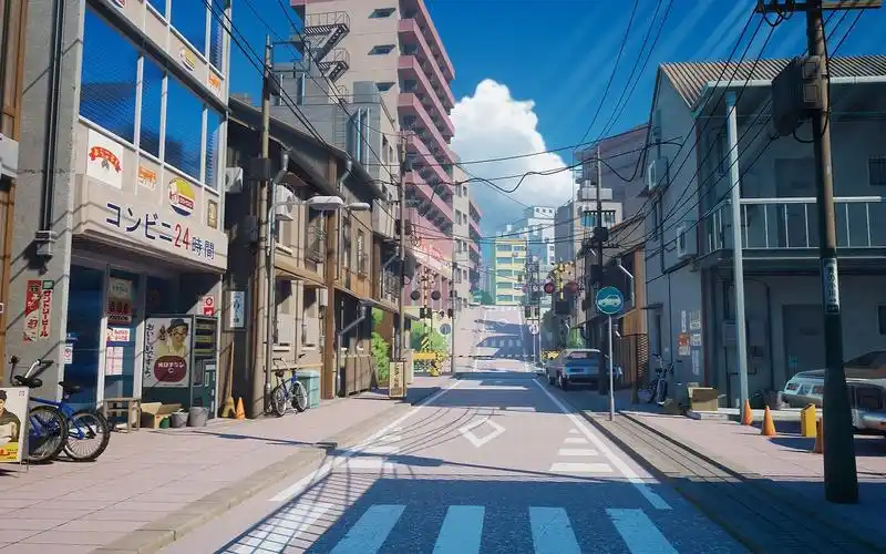 日漫你的名字动漫场景街道制作