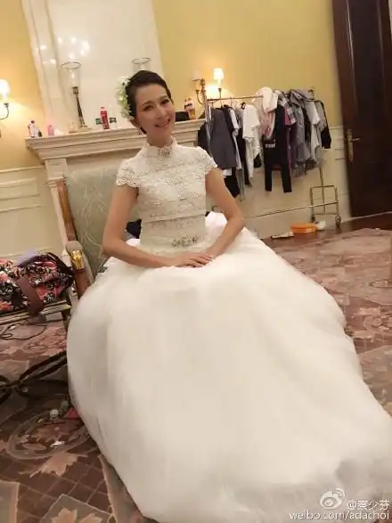 蔡少芬美艳穿婚纱 网友:女神与女神经只差一个表情的距离