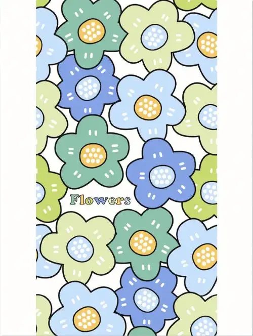 407期炫彩五瓣花系列原创手机壁纸