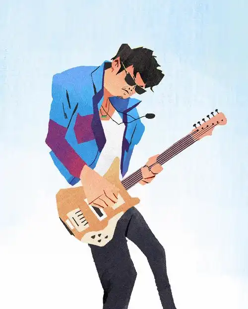 乐队夏天乐队海报插画