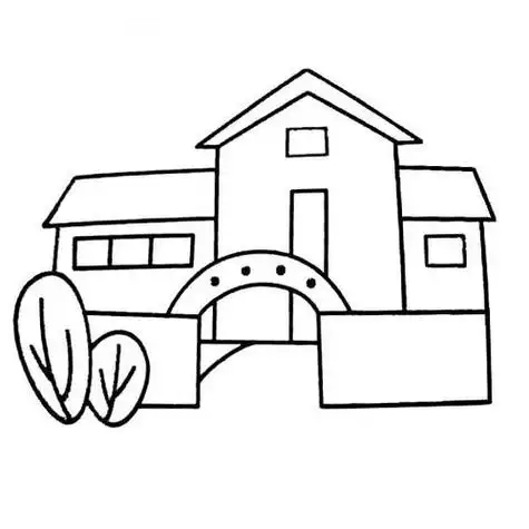 简笔画我幼儿园房子