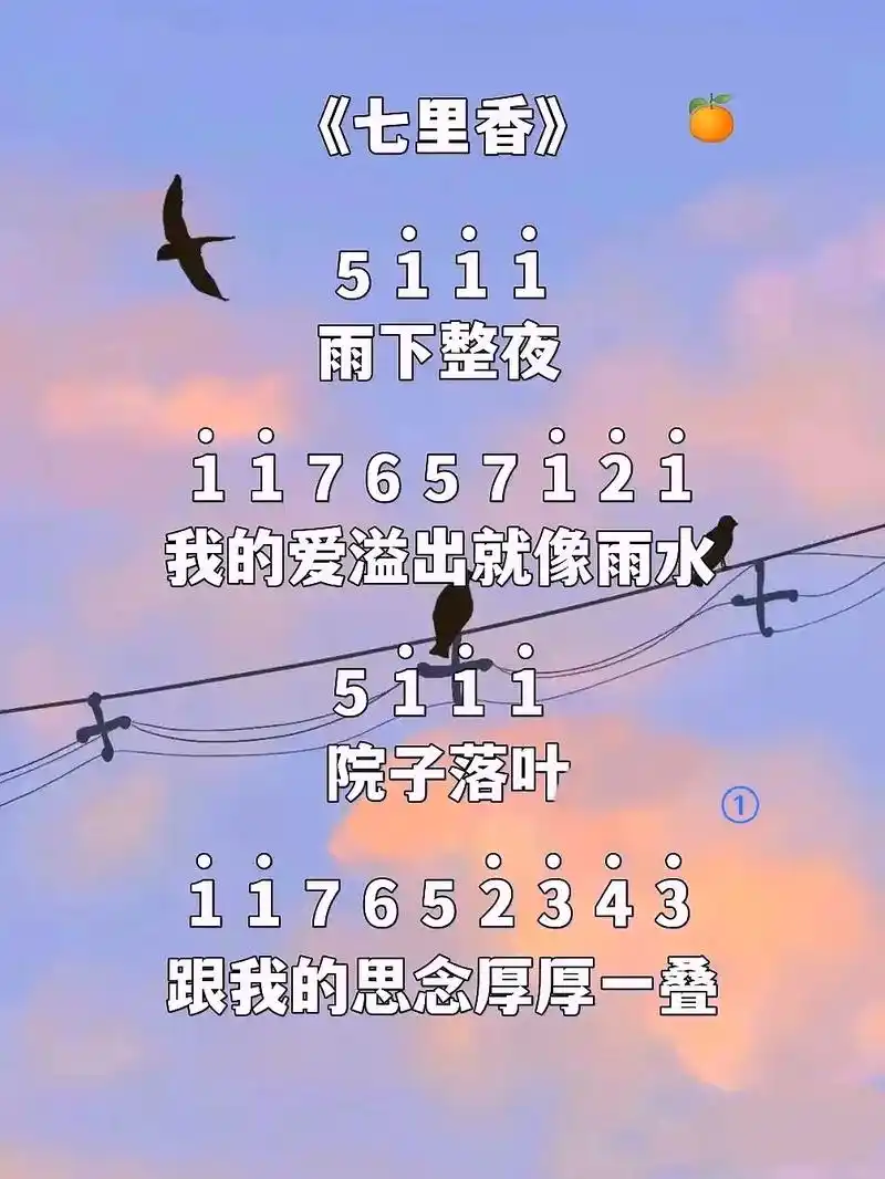 《七里香》光遇琴谱,钢琴简谱入门级~#光遇sky #光遇 # - 抖音