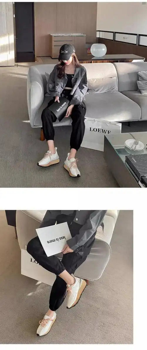 【jd优选】任嘉伦同款鞋子lanvin浪凡阿甘鞋女厚底增高复古运动鞋情侣