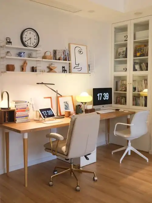 开放式书房如何打造绝美的双人位书桌