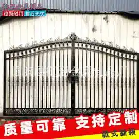 制作别墅平开大门 热镀锌方管防锈铁艺大门 热浸锻打铁艺双开门