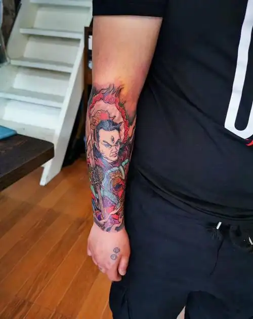 二郎神纹身图片_手臂新传统纹身图案