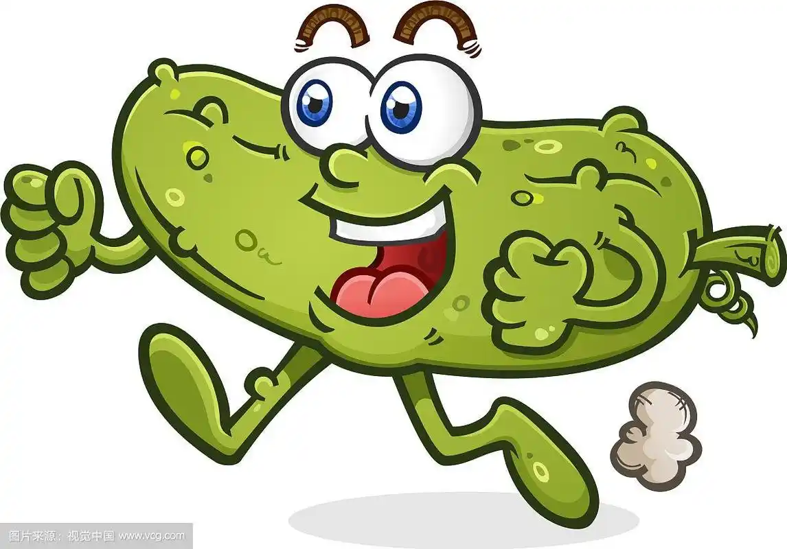 奔跑中的腌黄瓜卡通人物
