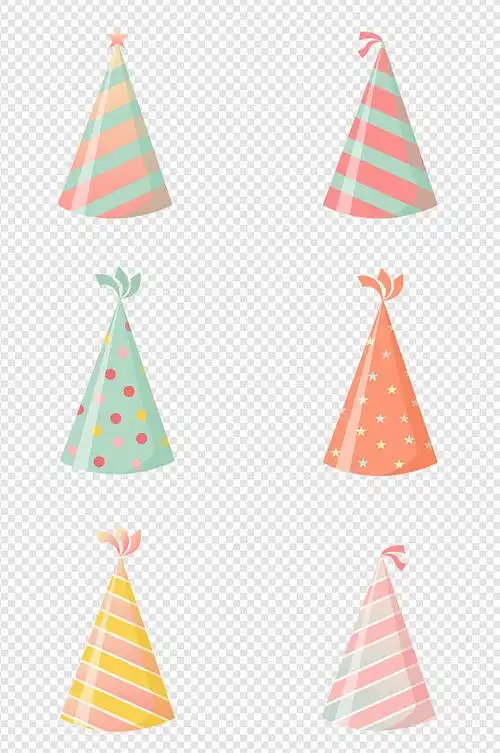 卡通可爱渐变生日帽帽子