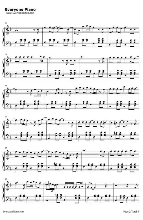 普通朋友钢琴谱_陶喆