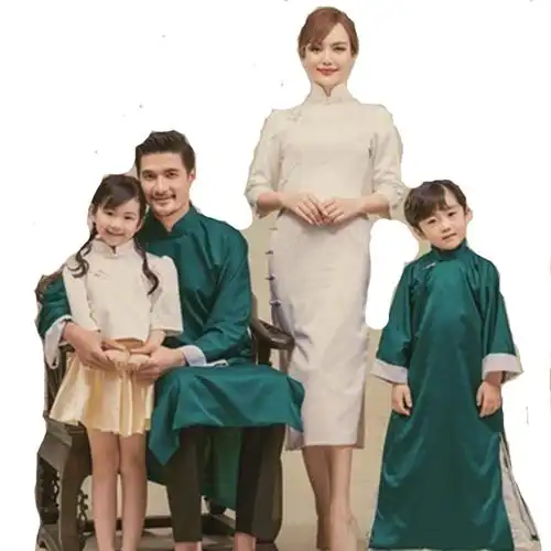 民国服装邓超孙俪中国风全家福影楼亲子写真服装复古民国风长衫旗袍