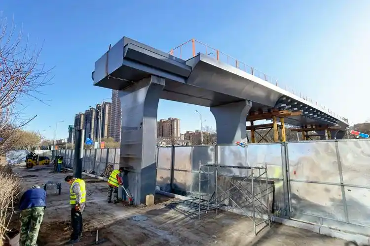 银川这座人行过街天桥预计下月投入使用