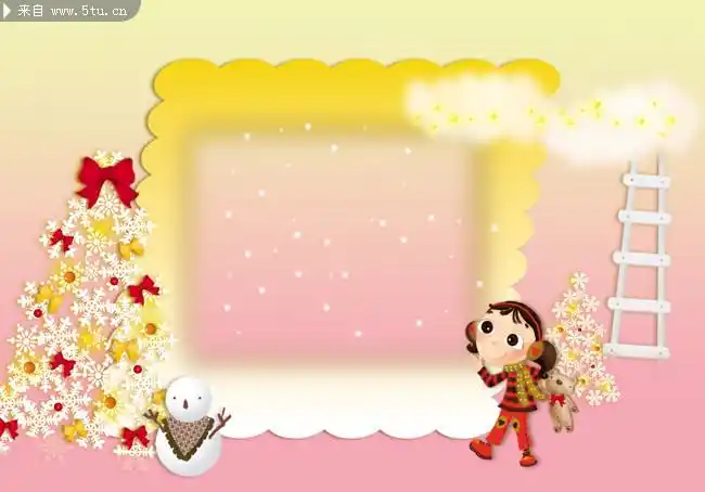 卡通相册素材 儿童纪念册背景图片 -儿童模板-百图汇素材网