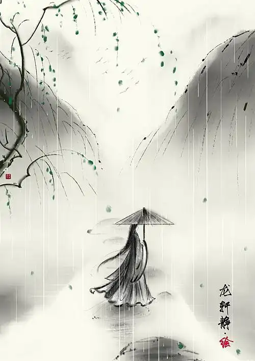 水墨意境古风插画合集|插画|商业插画|龙轩静 - 原创作品 - 站酷